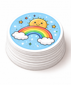 250 Stickers ronds 2x2 personnalisés UV