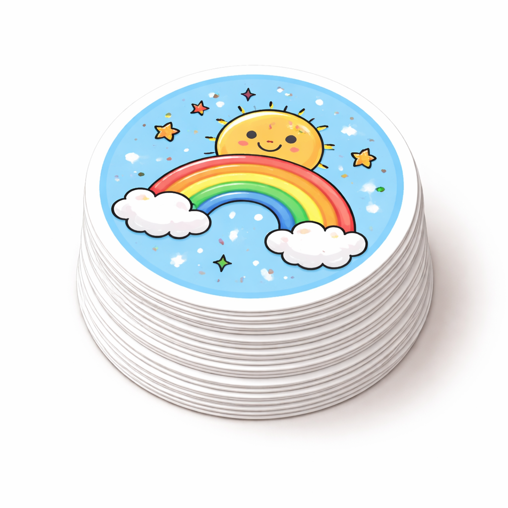 250 Stickers ronds 2x2 personnalisés UV