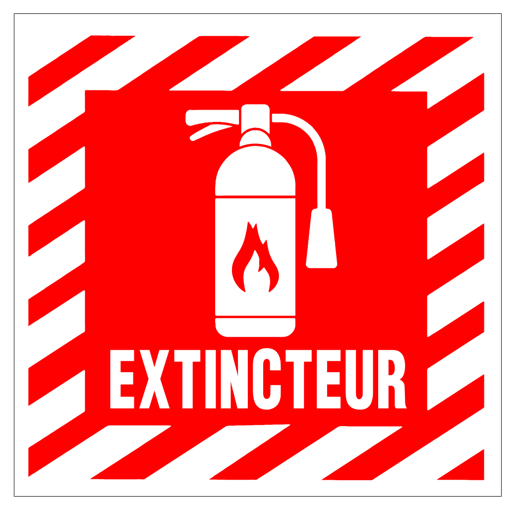 Autocollant Extincteur 4x4 po – Signalisation Incendie Haute Visibilité Réflectif