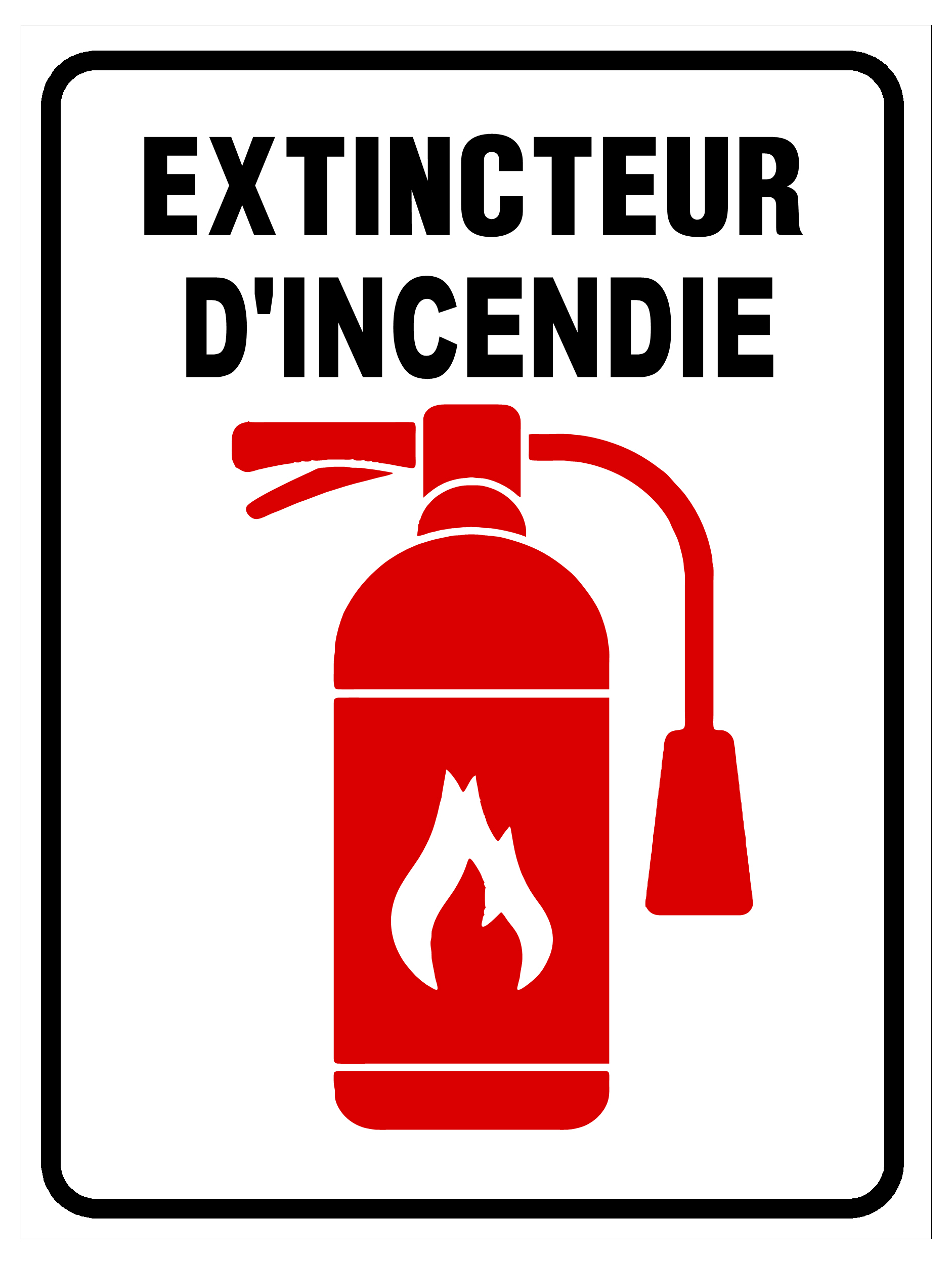 panneau extincteur incendie signalisation rouge pictogramme